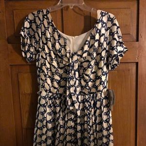 NWT Navy and Cream Dress